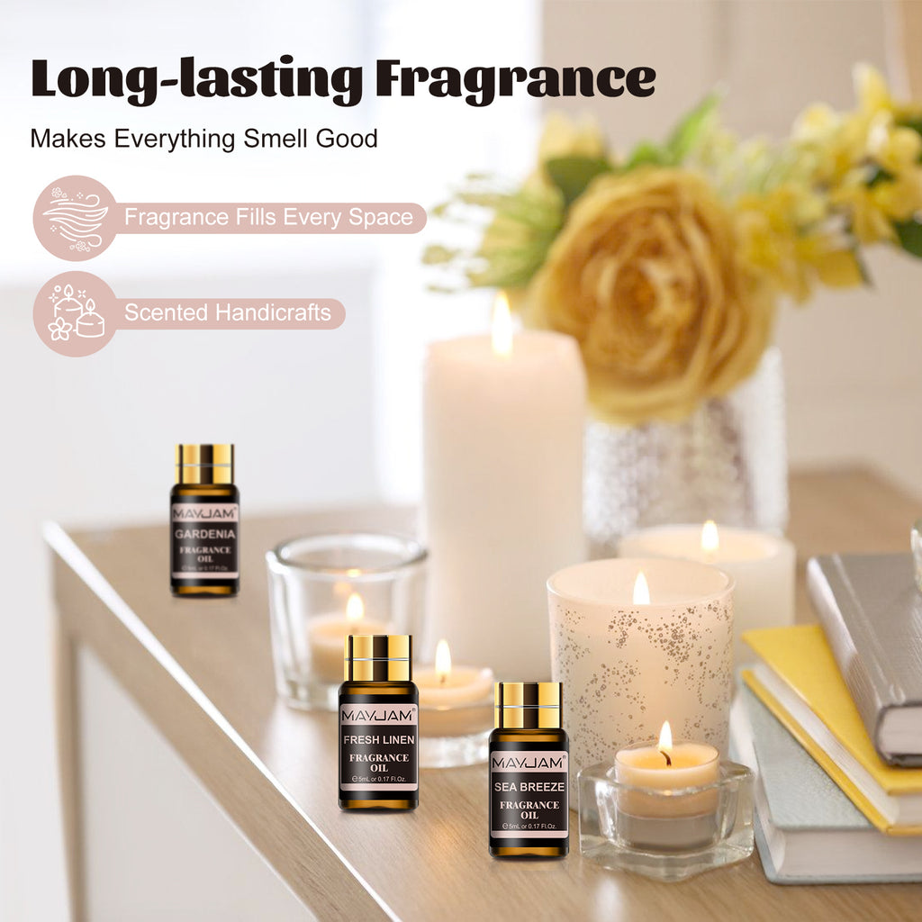MAYJAM Fragrance Oil Gift Set, Top 20 Essential Oils Variety Pack for Diffusers for Home, Long Lasting Scented Oils for Soap Candle Making - 5ml/0.17fl.oz