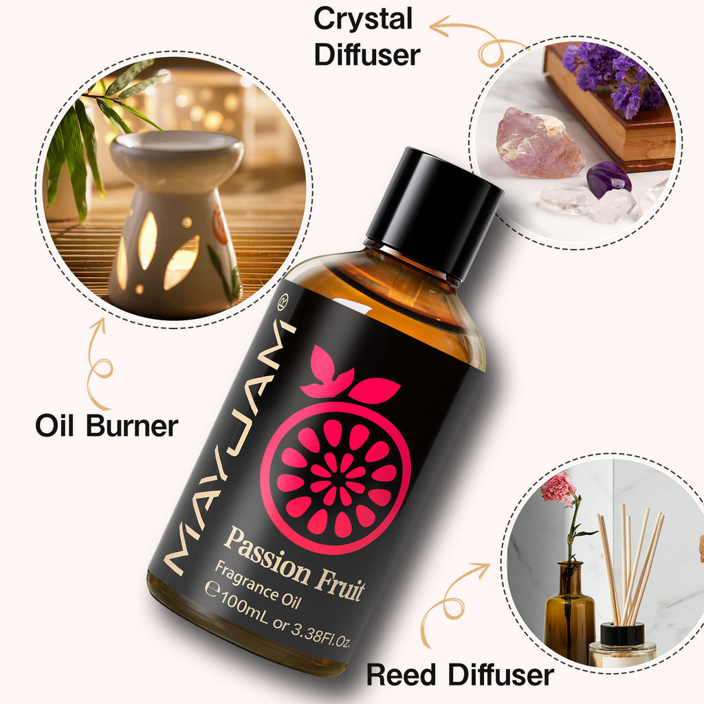 MAYJAM Passion Fruit Fragrances Oils 3.38 fl. oz, Essential Oil Air Freshener for Home, Office, Gym, and Room Diffuser