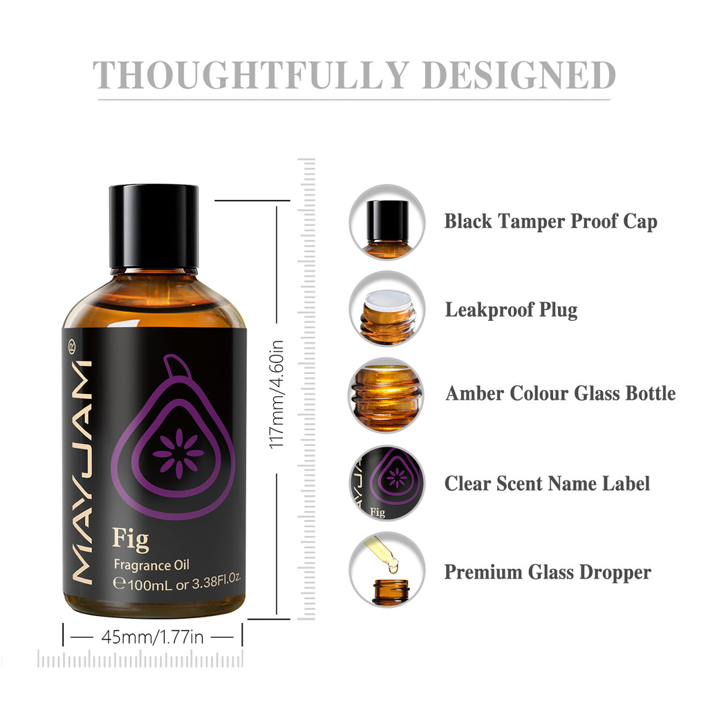 MAYJAM 100ML/3.38FL.OZ Fig Fragrance Oils for Diffusers for Home, Long Lasting Scented Oils for Diffusers, Skin Care, Bath