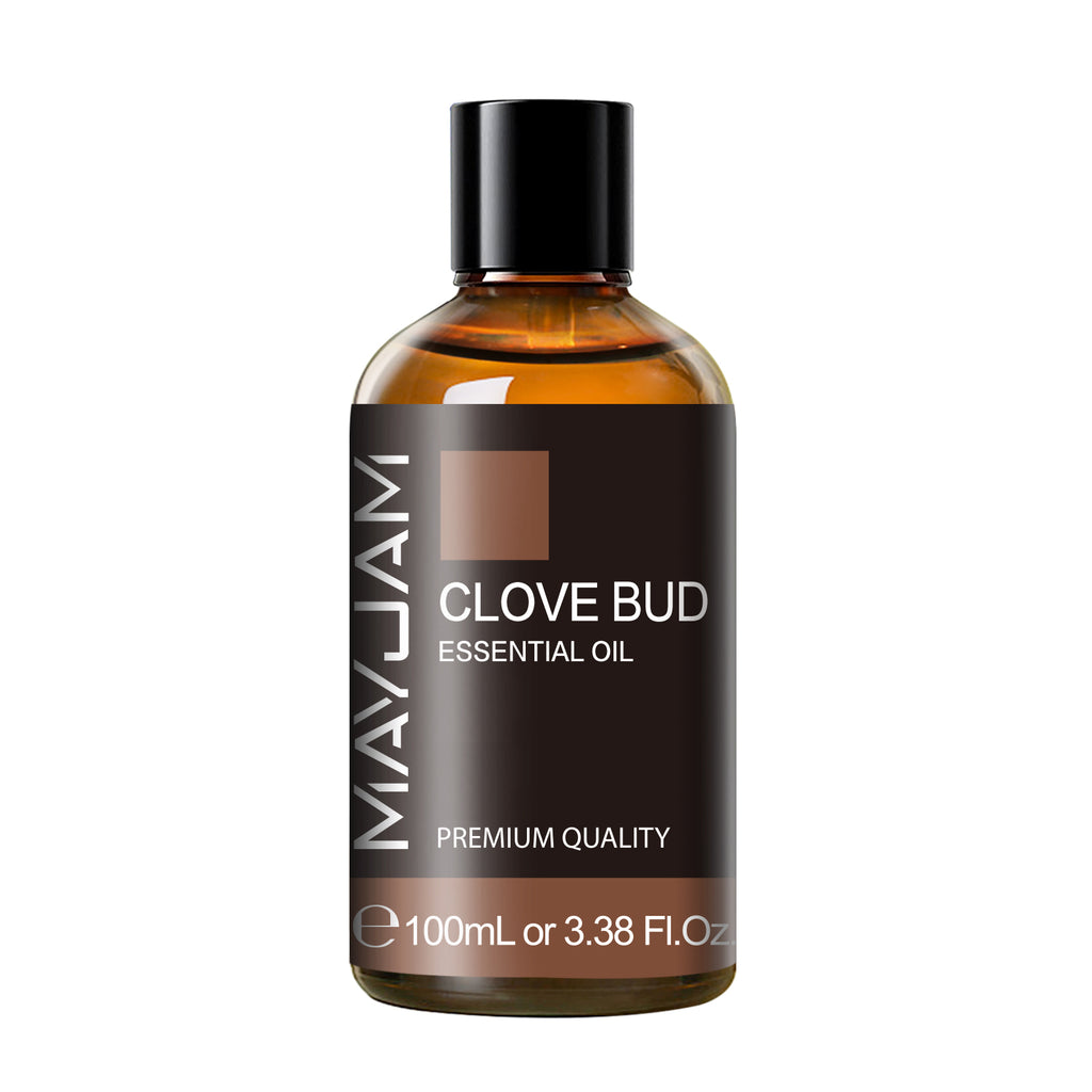 MAYJAM Clove Bud Essential Oil 3.38oz (100 ml) Essential Oil with Dropper for Diffuser, Aromatherapy, Dental Care, Hair Care & Massage