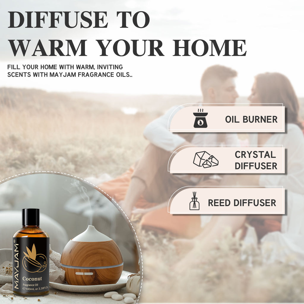 3.38FL.OZ Fragrance Oil, Coconut Perfume Oil, Home Scent Oils for Soaps, Candle Making, Dryer Balls, Diffusers, Laundry, 100ml