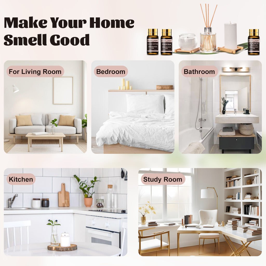 MAYJAM Fragrance Oil Gift Set, Top 20 Essential Oils Variety Pack for Diffusers for Home, Long Lasting Scented Oils for Soap Candle Making - 5ml/0.17fl.oz