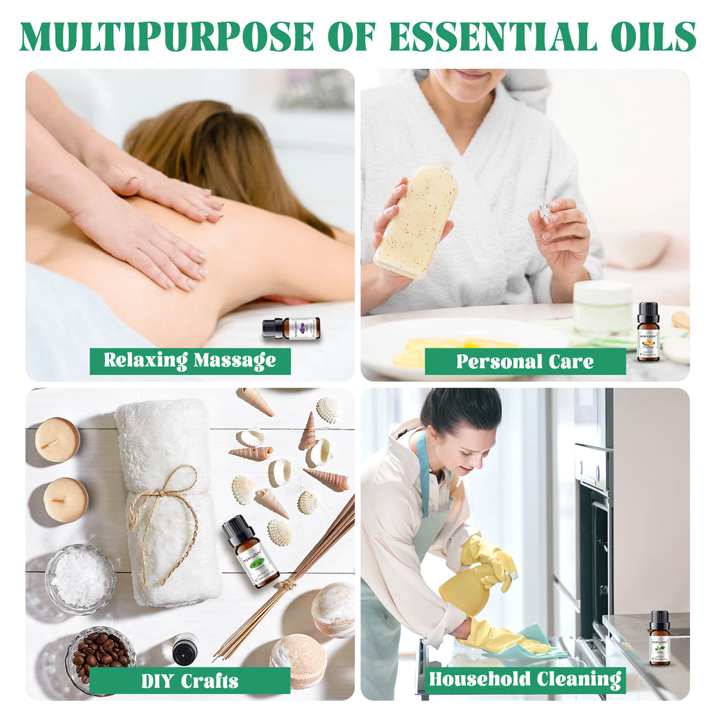 MAYJAM 6Pcs Pure Essential Oils Set for Candle Making, Diffuser Oil for Home Care, Soap Making, Fragrance, Humidifiers (10Ml)