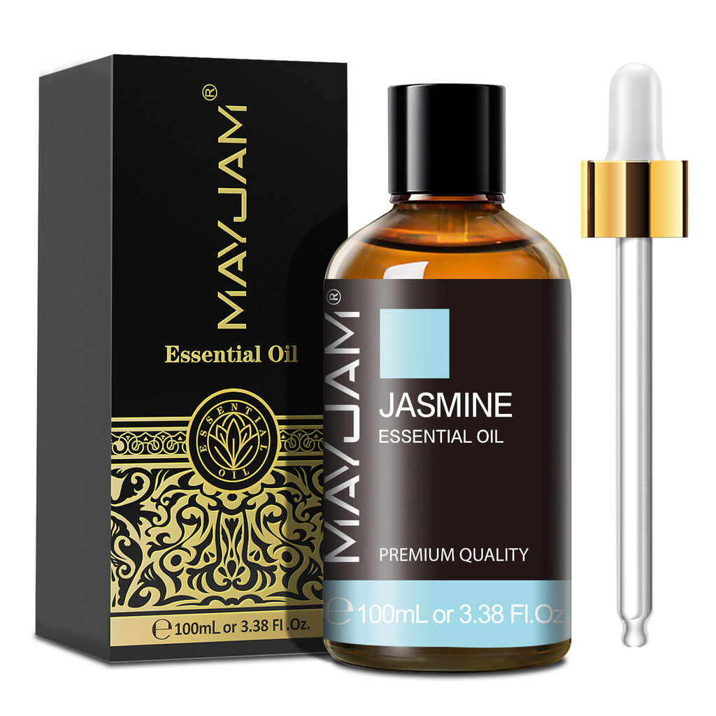 MAYJAM Jasmine Essential Oil for Diffuser and Aromatherapy, Skin Massage, Candle and Soap Making, 100ml