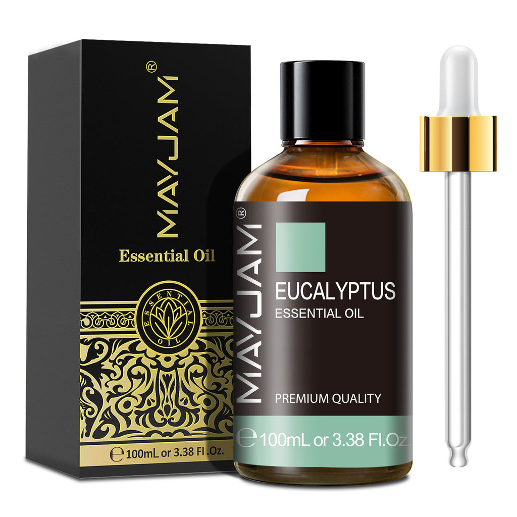 MAYJAM Eucalyptus Essential Oil for Diffuser and Aromatherapy, Skin Massage, Candle and Soap Making, 100ml