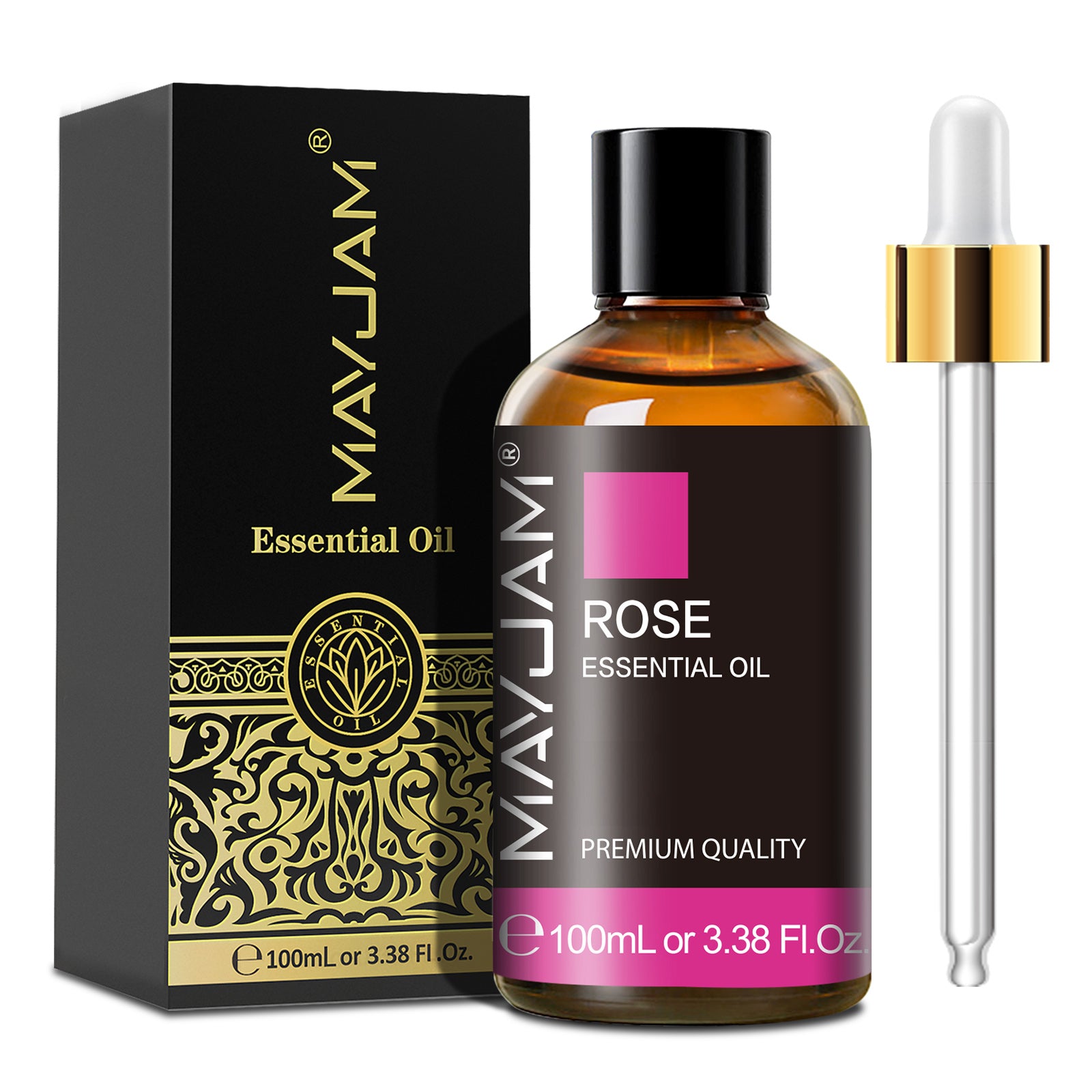 MAYJAM 100Ml Rose Essential Oils 100% Pure,  Rose Oil for Diffuser, Skin Care, DIY Candle And Soap, Relaxation Sleep