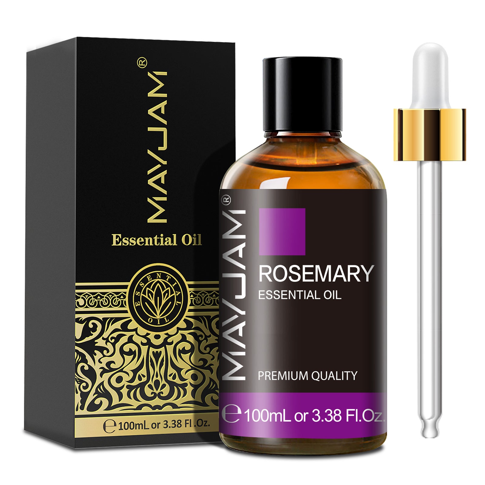 MAYJAM Rosemary Essential Oil for Diffuser and Aromatherapy, Skin Massage, Candle and Soap Making, 100ml