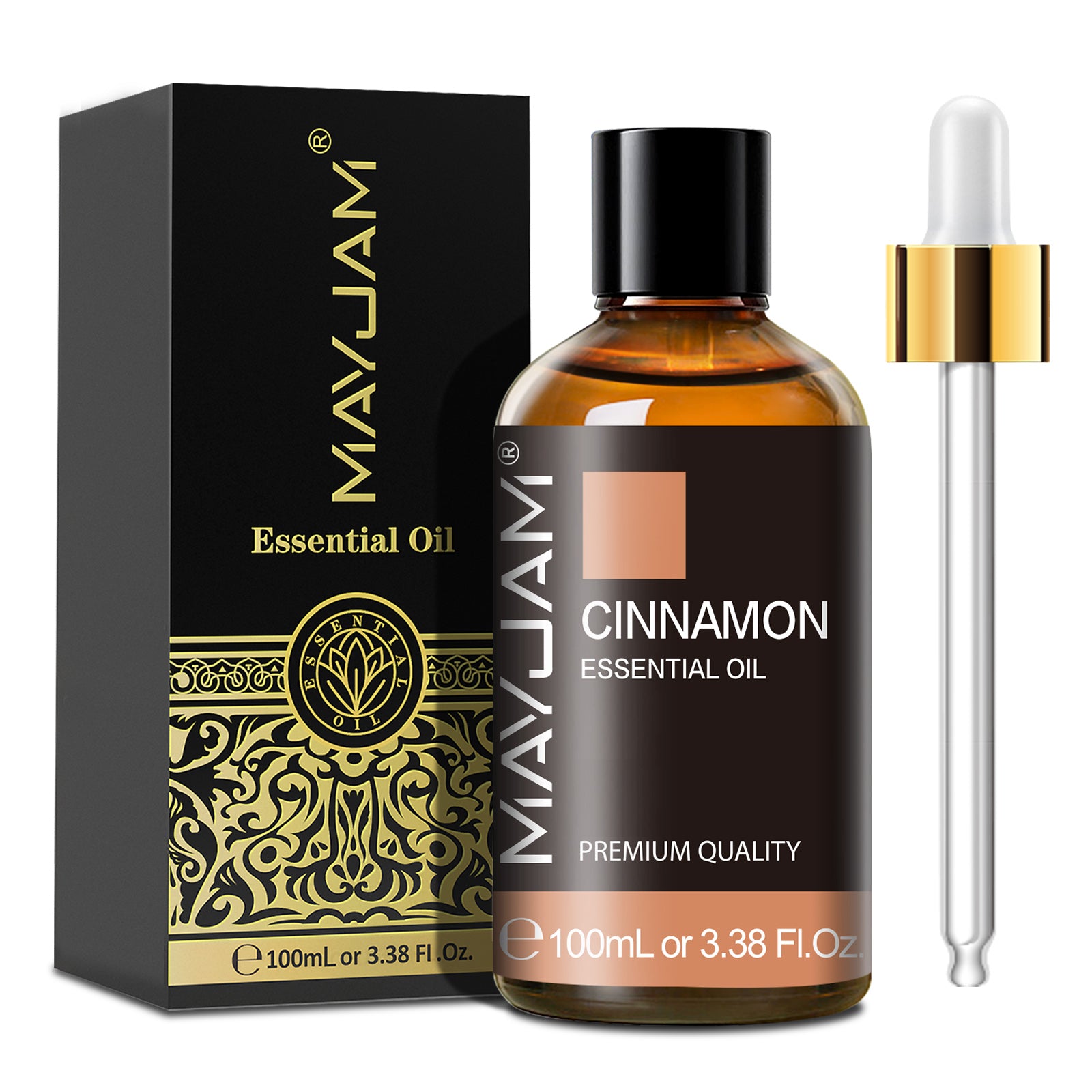 MAYJAM Cinnamon Essential Oil for Diffuser and Aromatherapy, Skin Massage, Candle and Soap Making, 100ml