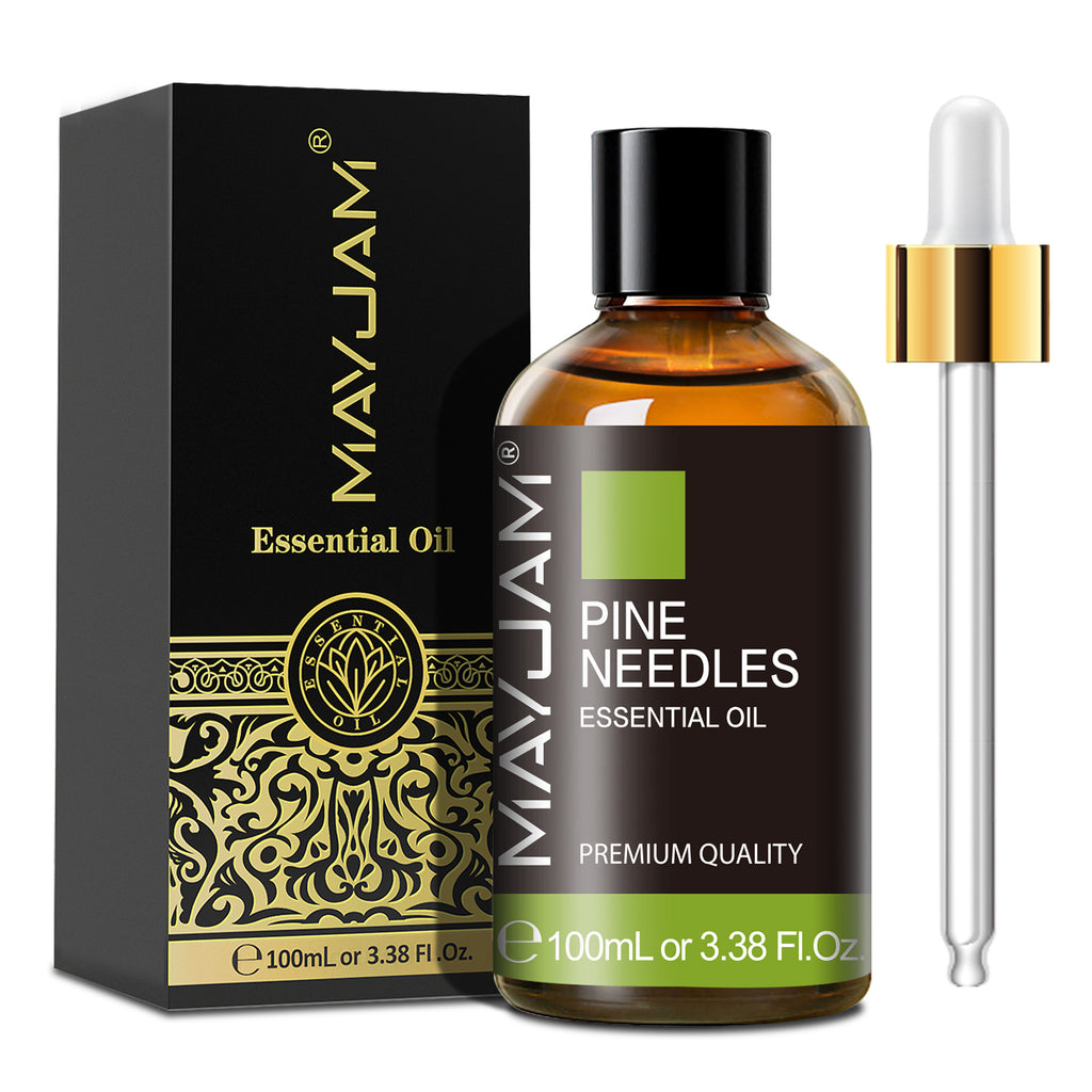 MAYJAM Pine Needles Essential Oil for Diffuser and Aromatherapy, Skin Massage, Candle and Soap Making, 100ml