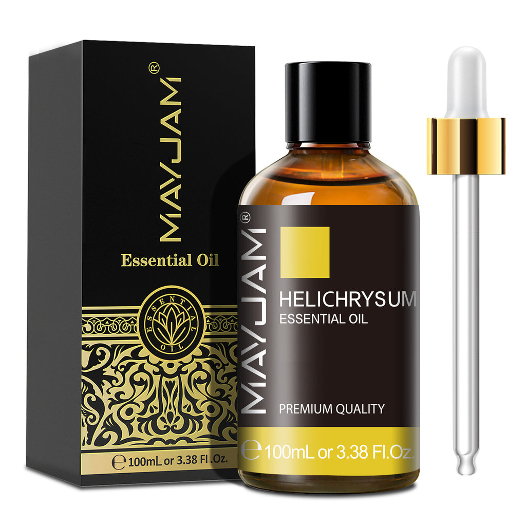 MAYJAM Helichrysum Essential Oil for Diffuser and Aromatherapy, Skin Massage, Candle and Soap Making, 100ml