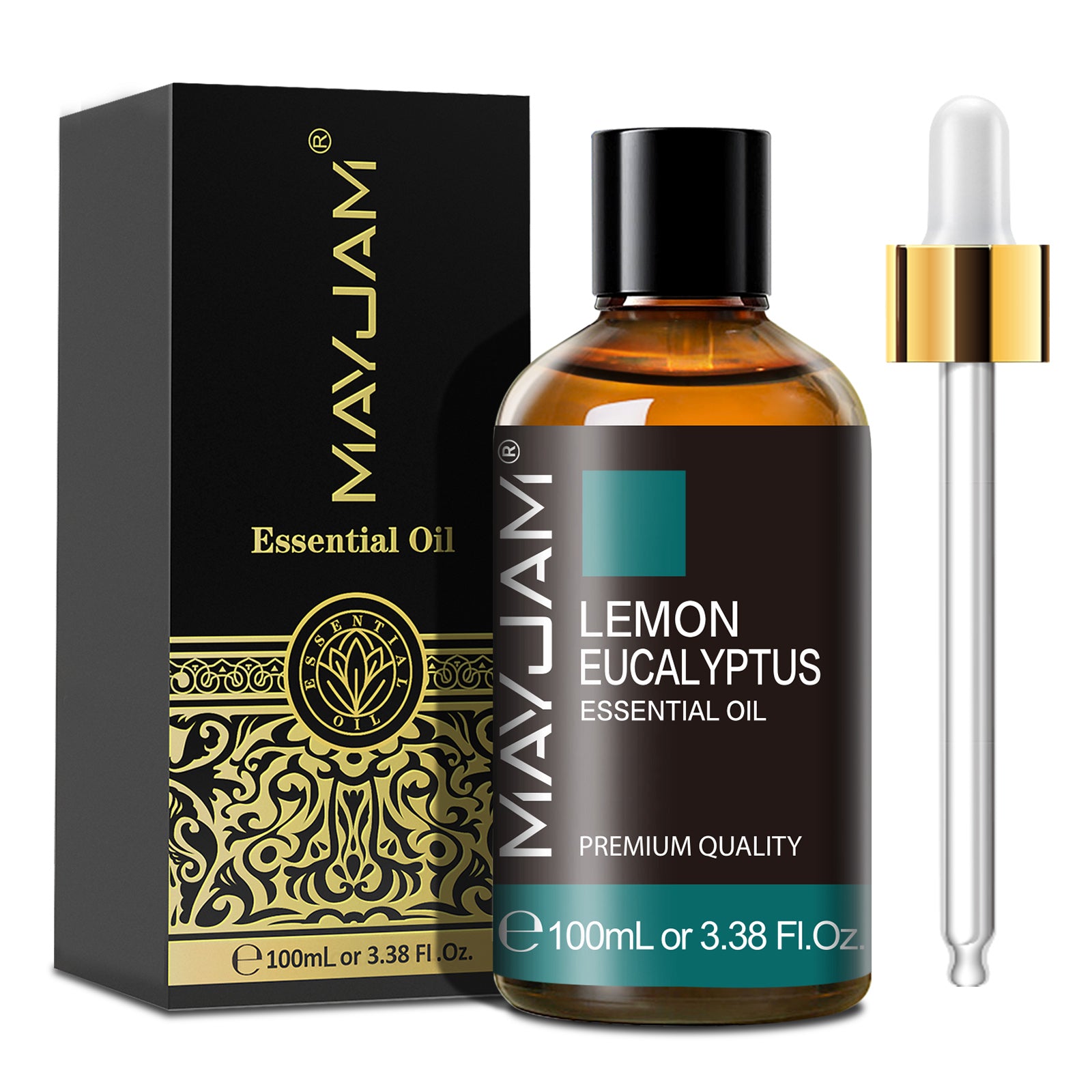 MAYJAM Lemon Eucalyptus Essential Oil for Diffuser and Aromatherapy, Skin Massage, Candle and Soap Making, 100ml