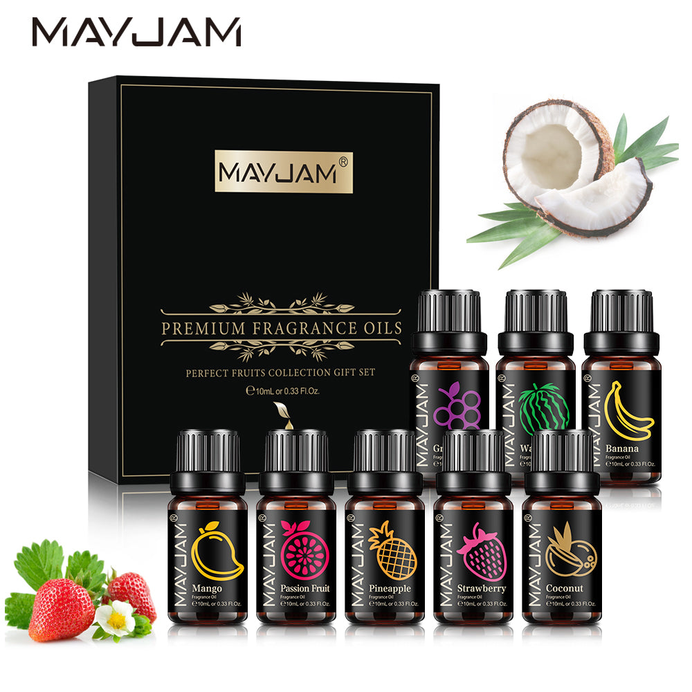 MAYJAM Fruity Fragrance Oil Set for Candle Making and Diffuser (8x10ML)