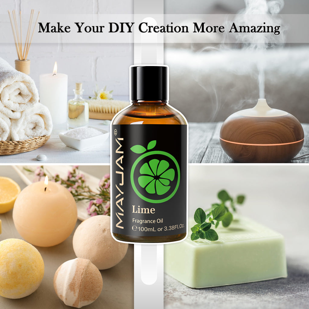 MAYJAM Lime Fragrance Oils Lime Scented Oil for Soap Making, Candle Making, Diffuser, 3.38 Fl Oz