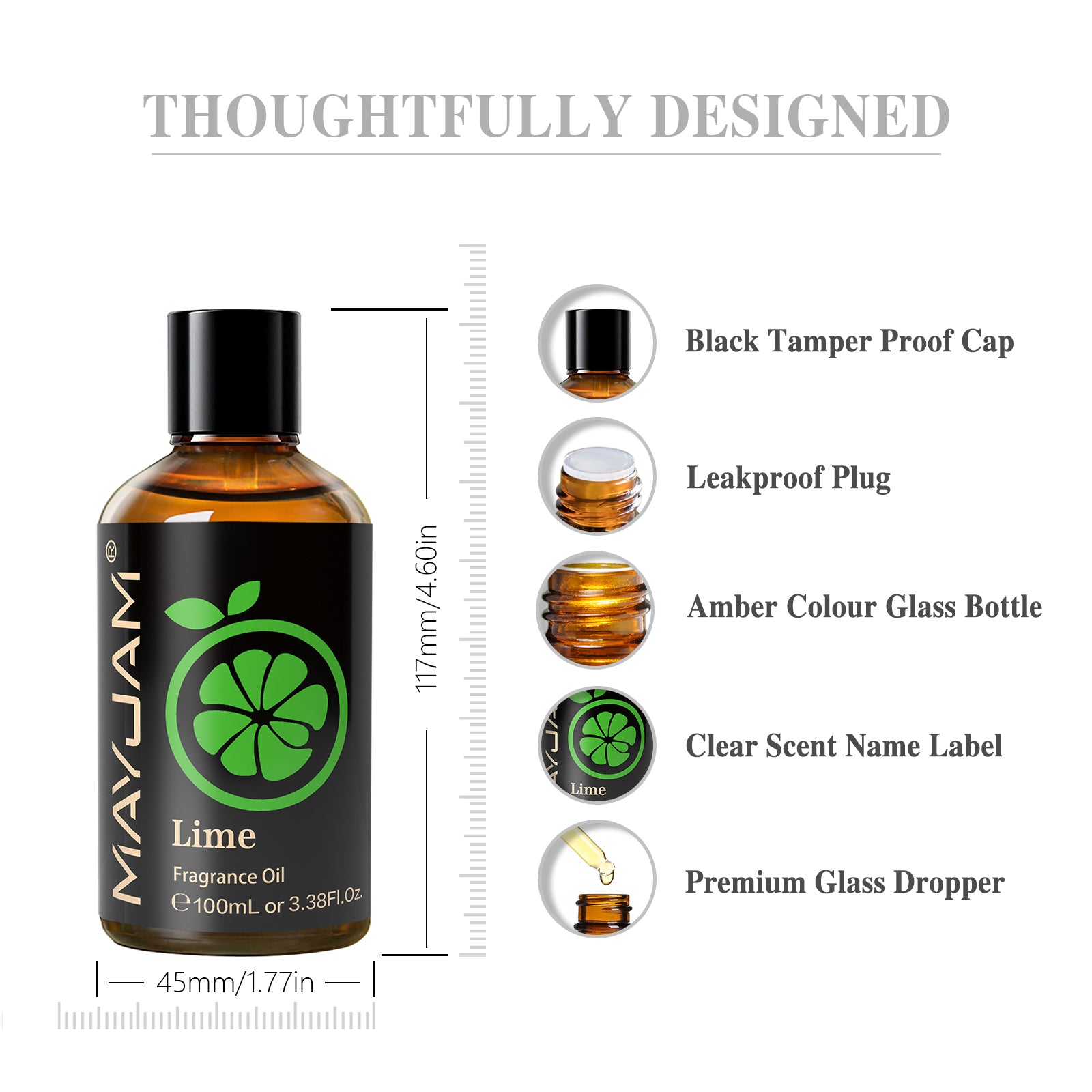 MAYJAM Lime Fragrance Oils Lime Scented Oil for Soap Making, Candle Making, Diffuser, 3.38 Fl Oz