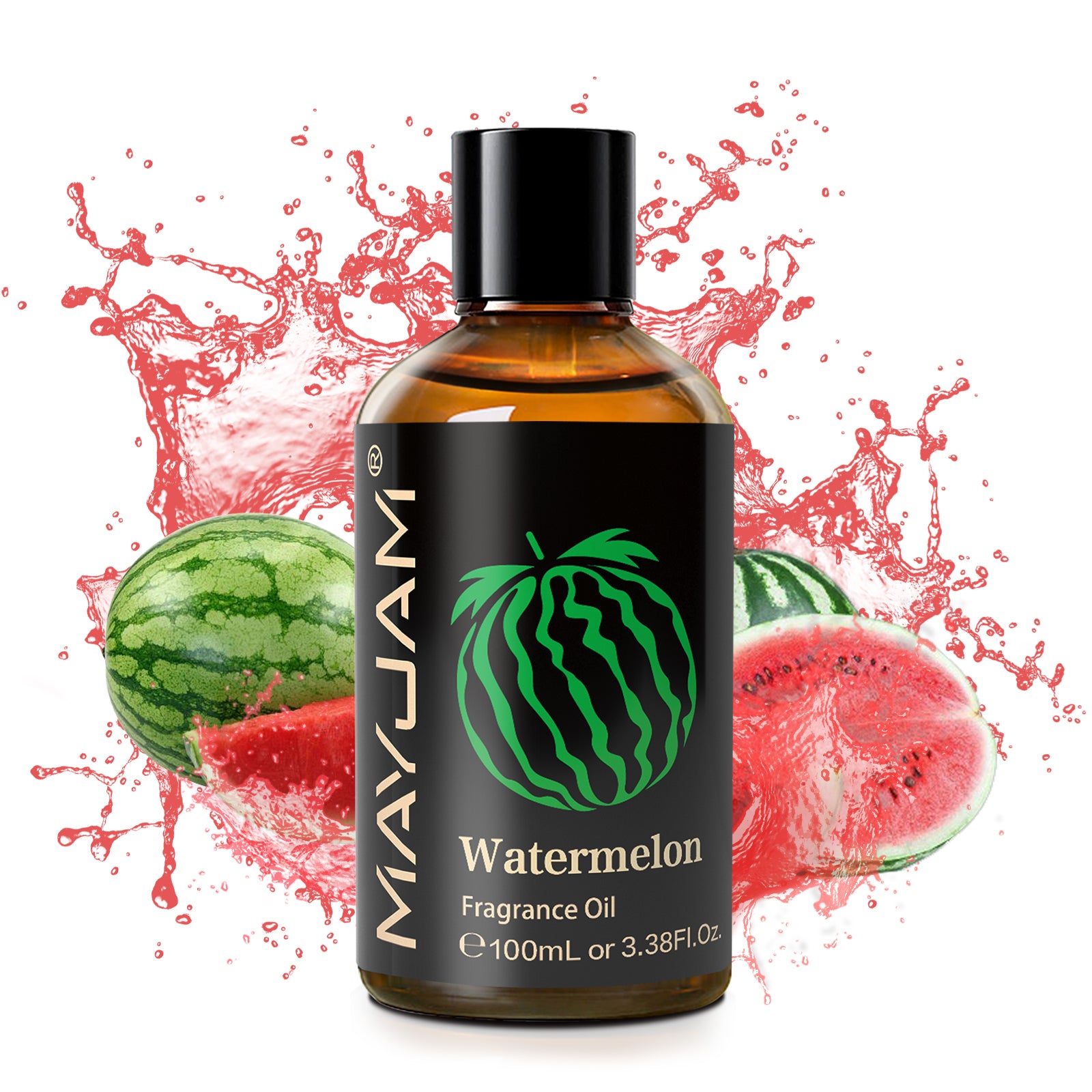 MAYJAM Watermelon Fragrance Oil (100ml) for Perfume, Diffusers, Soap Making, Candles, Lotion, Home Scents, Linen Spray, Bath Bombs