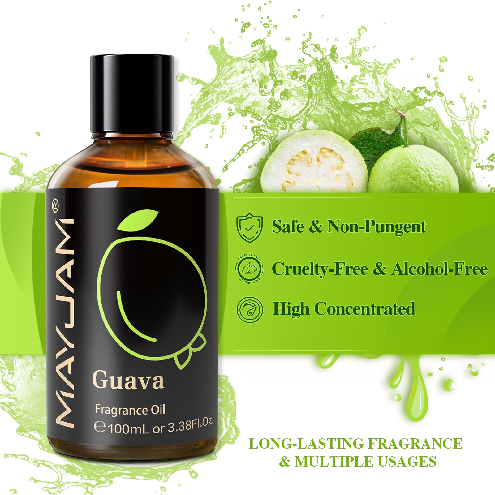 MAYJAM Fragrance Essential Oils Guava Scent, Aromatherapy Oils for Diffusers, Home Care, Humidifier Laundry, Candle Making 100ML