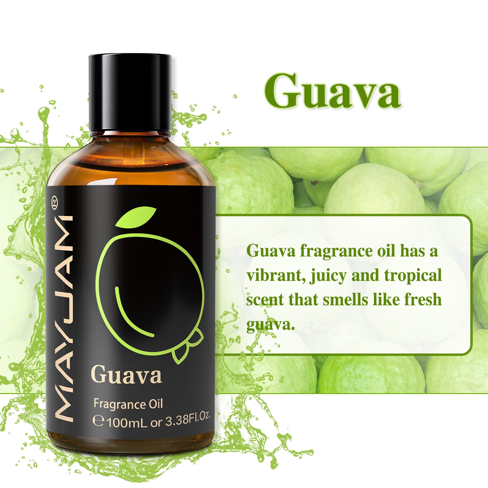 MAYJAM Fragrance Essential Oils Guava Scent, Aromatherapy Oils for Diffusers, Home Care, Humidifier Laundry, Candle Making 100ML