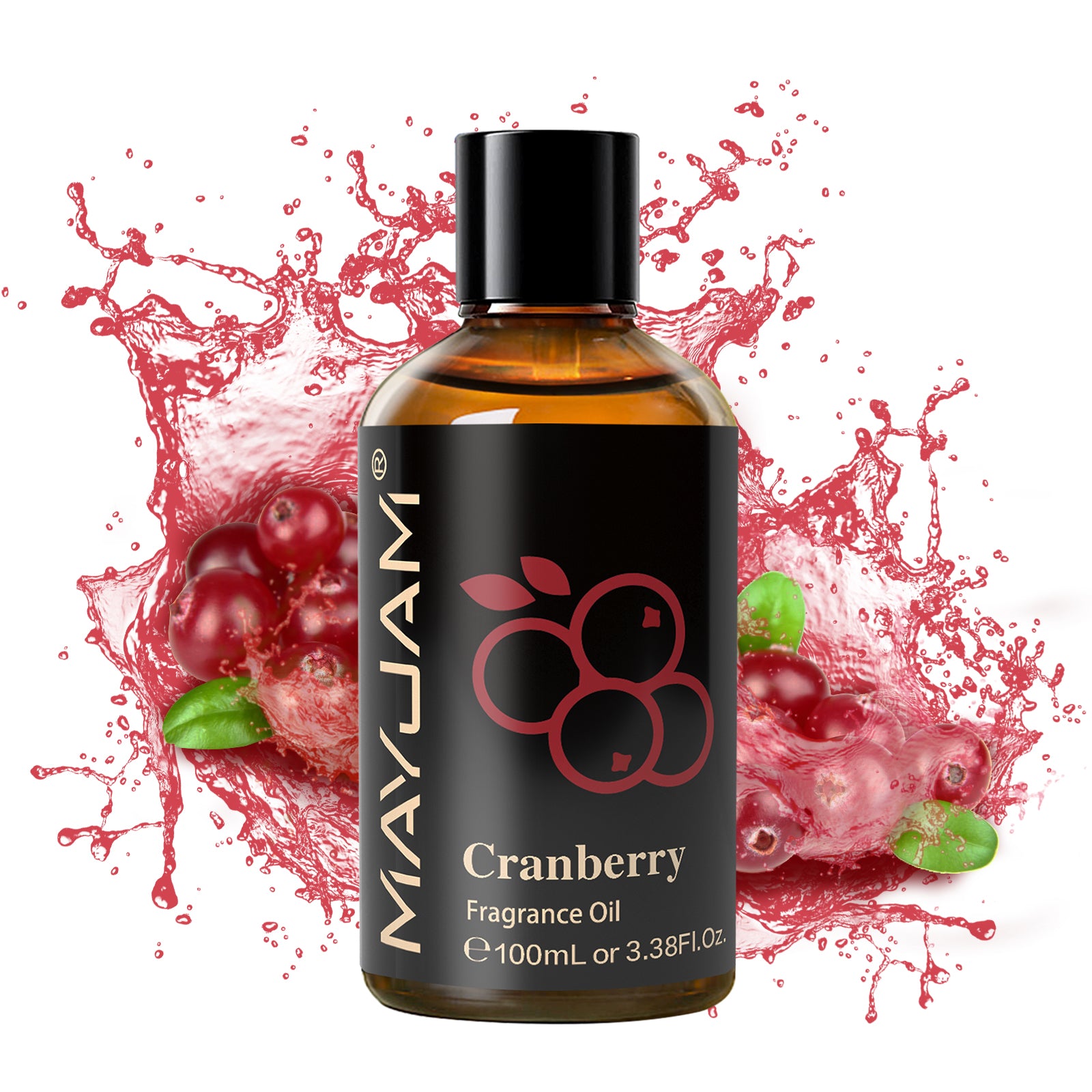 MAYJAM 100ML Cranberry Fragrance Oils for Reed Diffuser Home Fragrance for Bedroom, Bathroom Home Decor, Perfume, Essential Oil for Candle Making